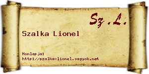 Szalka Lionel névjegykártya